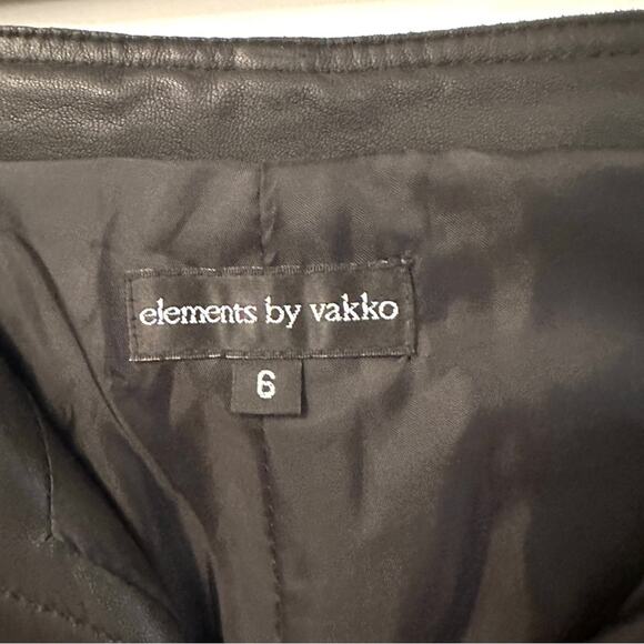 ELEMENTS by VAKKO - women's black faux leather pants - size 6 - Picture 7 of 10